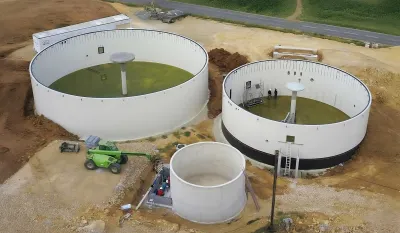 Interior view of a large biogas digester under construction with Advantage Formwork.